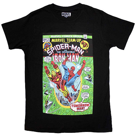 Spiderman t-shirt, Spiderman & Iron Man Comic Cover Black, men´s