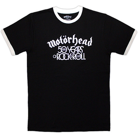 Motorhead t-shirt, 50 Years Text Lock Up Ringer Black, men´s