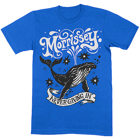 Morrissey t-shirt, Never Giving In/Whale Blue, men´s