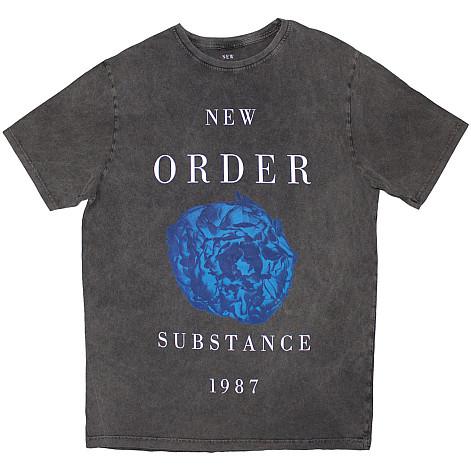New Order t-shirt, Substance 1987 Stone Wash Charcoal Grey, men´s