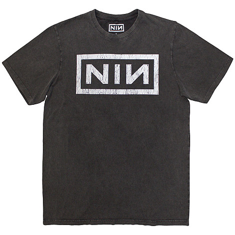 Nine Inch Nails t-shirt, Classic Logo Stone Wash Charcoal Grey, men´s