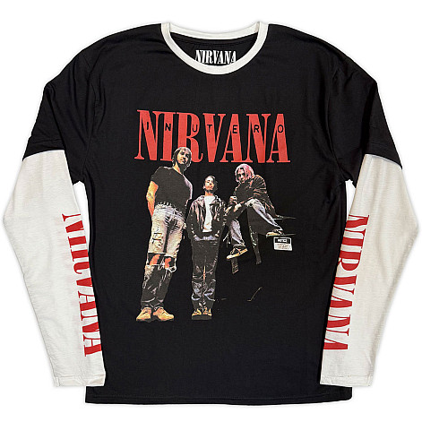 Nirvana t-shirt long rukáv, In Utero Band Photo Black & White, men´s