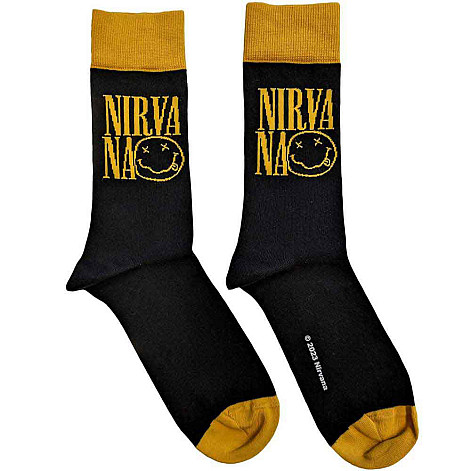 Nirvana ponožky, Logo Stacked Black, unisex - velikost 4 až 7 (36 až 40 EU)
