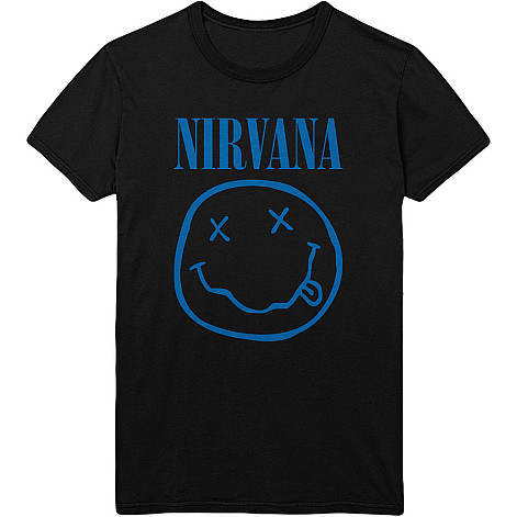Nirvana t-shirt, Blue Smiley Black, men´s