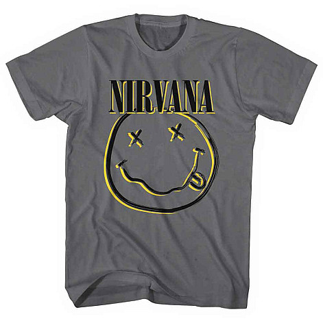 Nirvana t-shirt, Inverse Happy Face Charcoal Grey, men´s