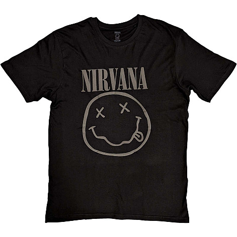Nirvana t-shirt, Black Happy Face Hi-Build Black, men´s