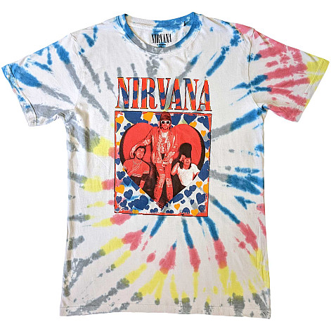 Nirvana t-shirt, Heart Dip Dye Wash White, men´s