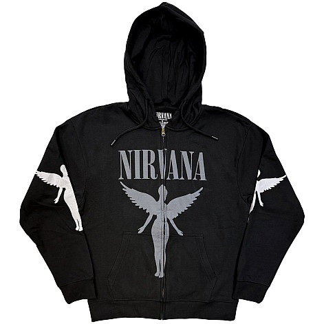 Nirvana mikina, In Utero Mono Zipped Charcoal Grey, men´s
