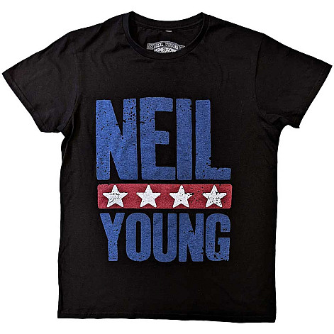 Neil Young t-shirt, Stars Logo Organic Black, men´s