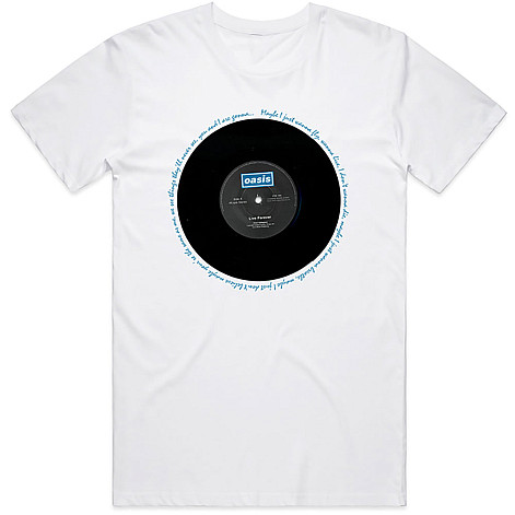 Oasis t-shirt, Live Forever Single White, men´s