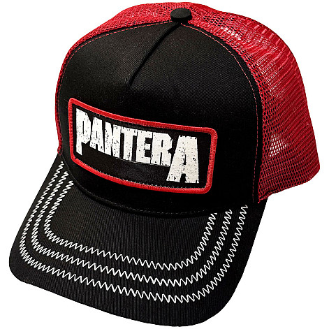 Pantera snapback, B&W Patch CO+Mesh Black & Red, unisex
