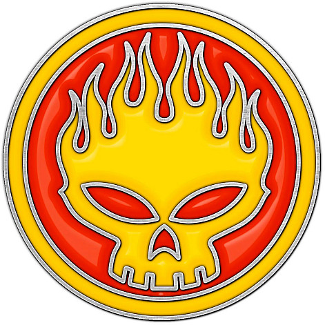 The Offspring kovový odznak, Skull Logo Enamel