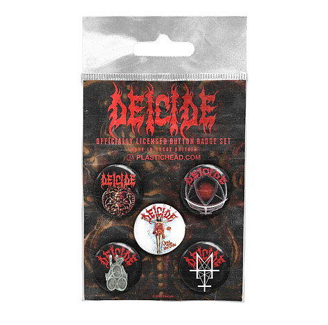 Deicide button badges – 5 pieces 25 mm, Button Badge Set 1 Deicide