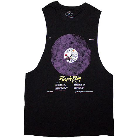 Prince tank top, Purple Rain Disc Black, men´s