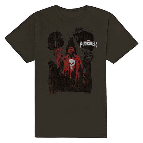 The Punisher t-shirt, Punisher Red Outline Charcoal Grey, men´s
