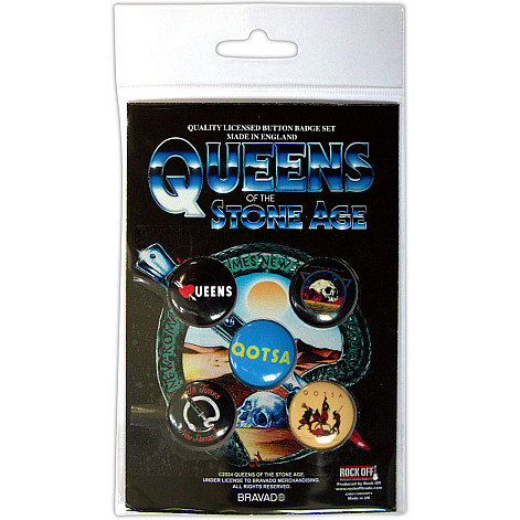 Queens of the Stone Age button badges – 5 pieces průměr 25 mm, Logos