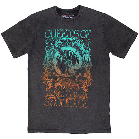 Queens of the Stone Age t-shirt, Montage Stone Wash Charcoal Grey, men´s