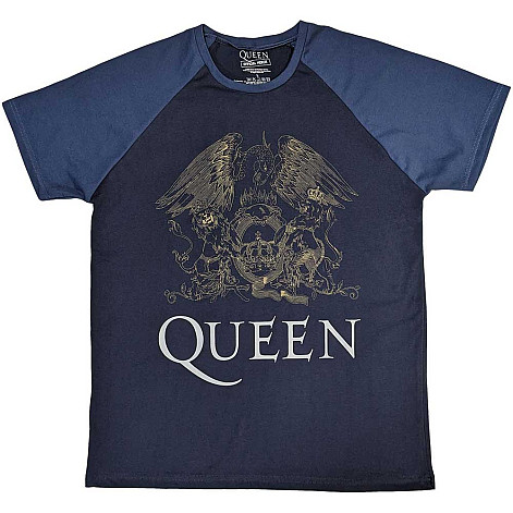 Queen t-shirt, Crest Navy Blue & Denim Blue, men´s