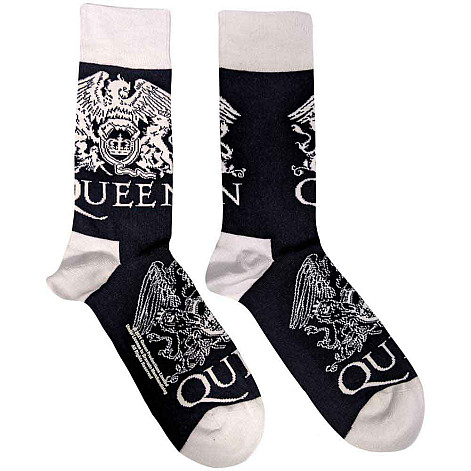 Queen ponožky, White Crests Navy Blue, unisex - velikost 4 až 7 (36 až 40 EU)