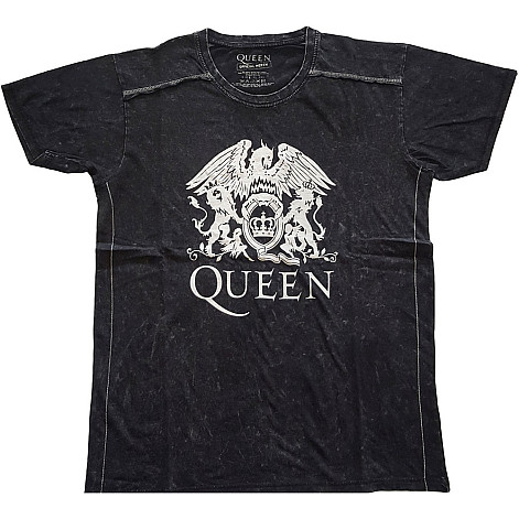 Queen t-shirt, Classic Crest Snow Washed Black, men´s