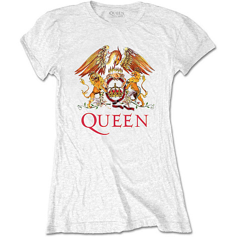 Queen t-shirt, Classic Crest White Girly, ladies