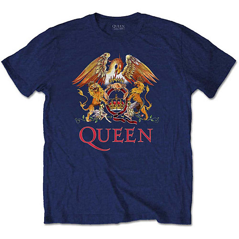 Queen t-shirt, Classic Crest Navy, men´s
