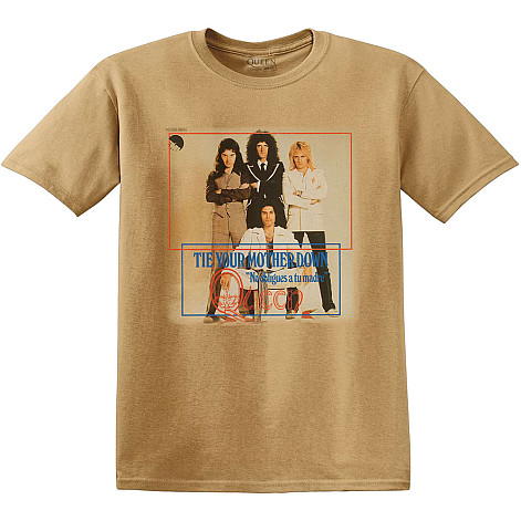 Queen t-shirt, Tie Your Mother Down Old Gold, men´s