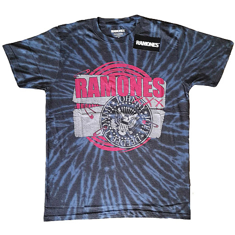 Ramones t-shirt, Punk Patch Dip Dye Wash Blue, men´s