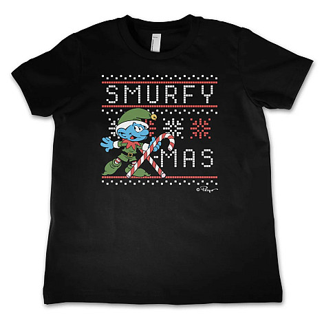 The Smurfs t-shirt, Smurfy X-Mas Kids Black, kids