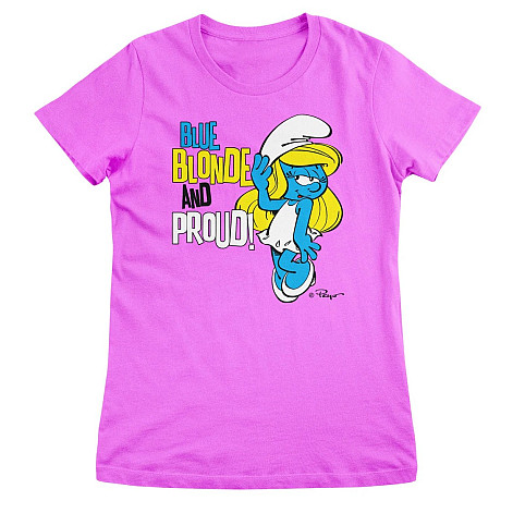 The Smurfs t-shirt, Blue, Blonde & Proud Girly Pink, ladies