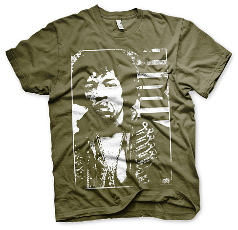 Jimi Hendrix t-shirt, JH Distressed Olive, men´s