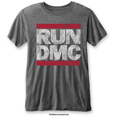 Run DMC t-shirt, DMC Logo Burn Out Grey, men´s