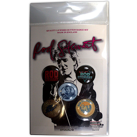 Rod Stewart button badges – 5 pieces průměr 25 mm, Logos