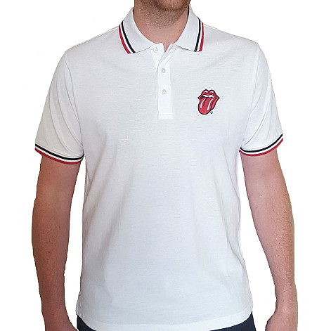 Rolling Stones t-shirt, Classic Tongue Polo White, men´s