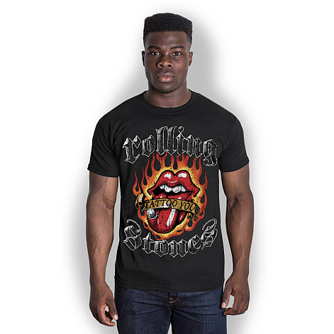 Rolling Stones t-shirt, Flaming Tattoo Tongue, men´s