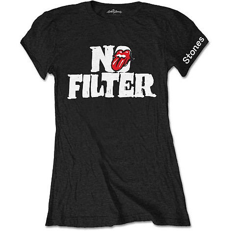 Rolling Stones t-shirt, No Filter Header Logo Black, ladies