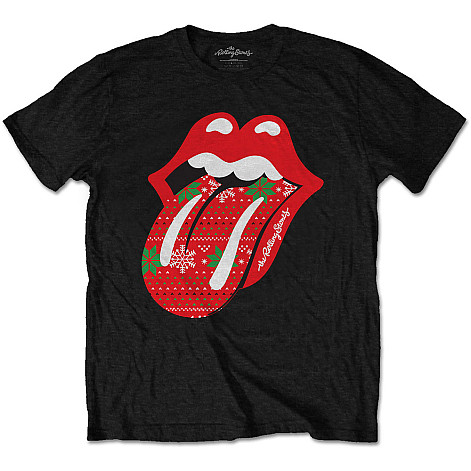 Rolling Stones t-shirt, Christmas Tongue Black, men´s