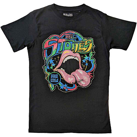 Rolling Stones t-shirt, Some Girls Neon Tongue Embellished Black, men´s