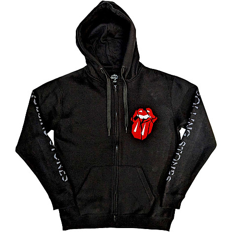 Rolling Stones mikina, Hackney Diamonds Shattered Tongue Zipp Black, men´s