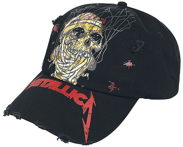 Metallica snapback, Skull One Distressed Trucker Black