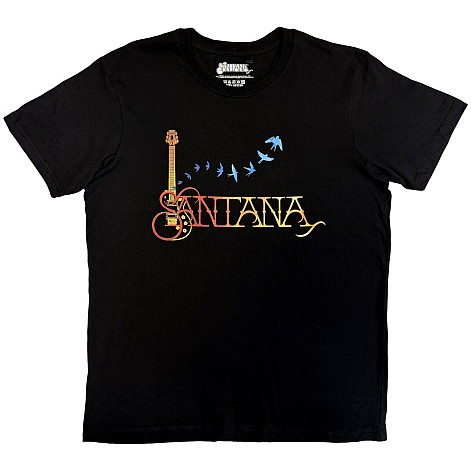 Santana t-shirt, Guitar & Birds Black, men´s