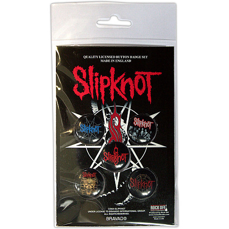 Slipknot button badges – 5 pieces průměr 25 mm, Tribal S