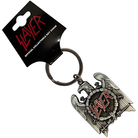 Slayer kovová keychain 36x43 mm, Silver Eagle v2