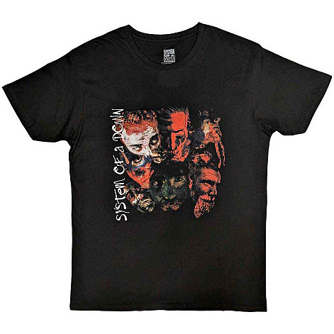 System Of A Down t-shirt, Painted Faces V.2 Black, men´s