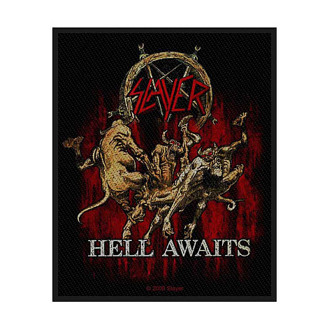 Slayer tkaná patch PES 100x75 mm, Hell Awaits
