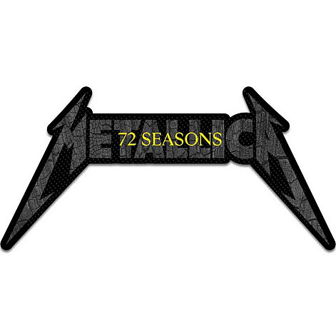 Metallica tkaná patch PES 100 x 40 mm, 72 Seasons Charred Logo Cut Out