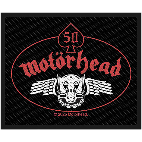 Motorhead tkaná patch PES 100 x 80 mm, Skull Wing