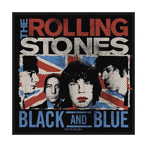 The Rolling Stones tkaná patch PES 100x100 mm, Black & Blue