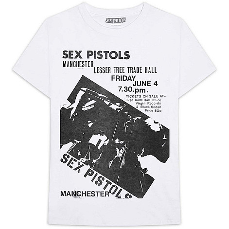 Sex Pistols t-shirt, Manchester Flyer White, men´s