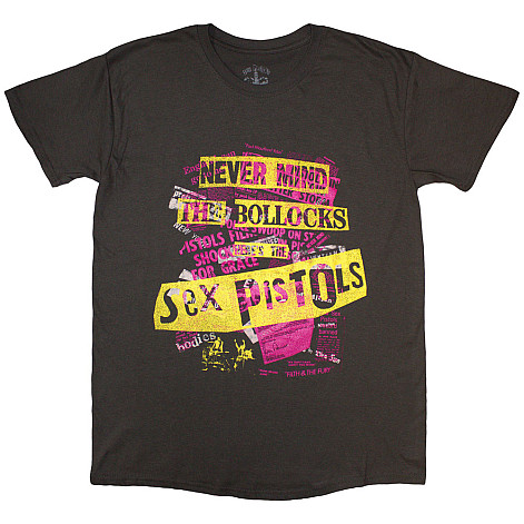 Sex Pistols t-shirt, NMTB Text Overlay Charcoal Grey, men´s